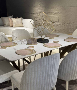 Individuales Gold Spring Champagne en resina, hechos a mano por Dammar