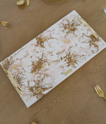 Bandeja Río Greta White Rosa Gold en resina, hecha a mano por Dammar