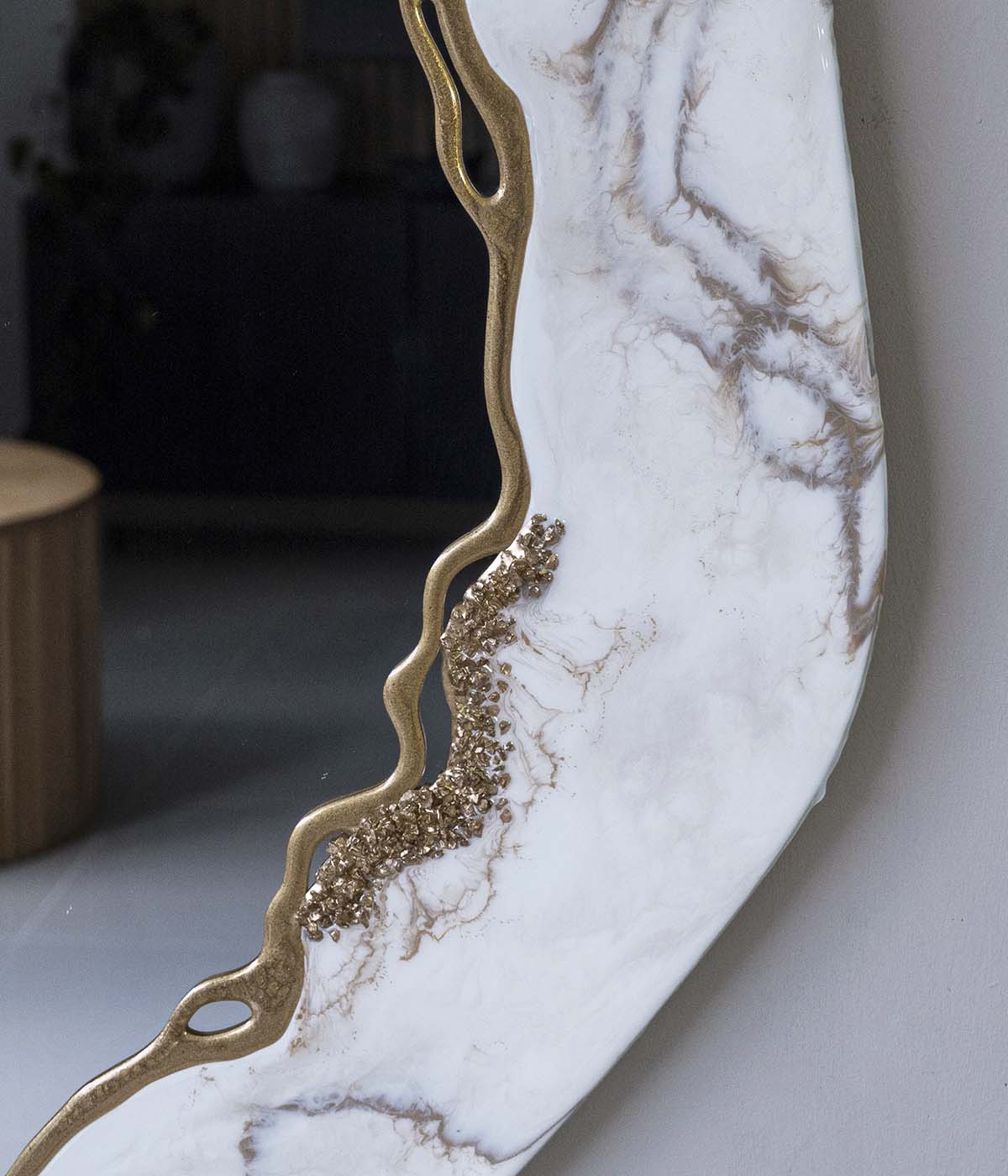 Espejo Alessia White Gold 160x80, hecho a mano por Dammar