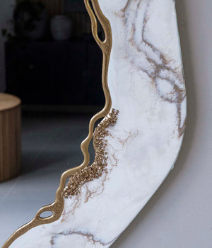 Espejo Alessia White Gold 160x80, hecho a mano por Dammar