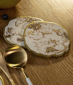 Portavasos Greta White Gold