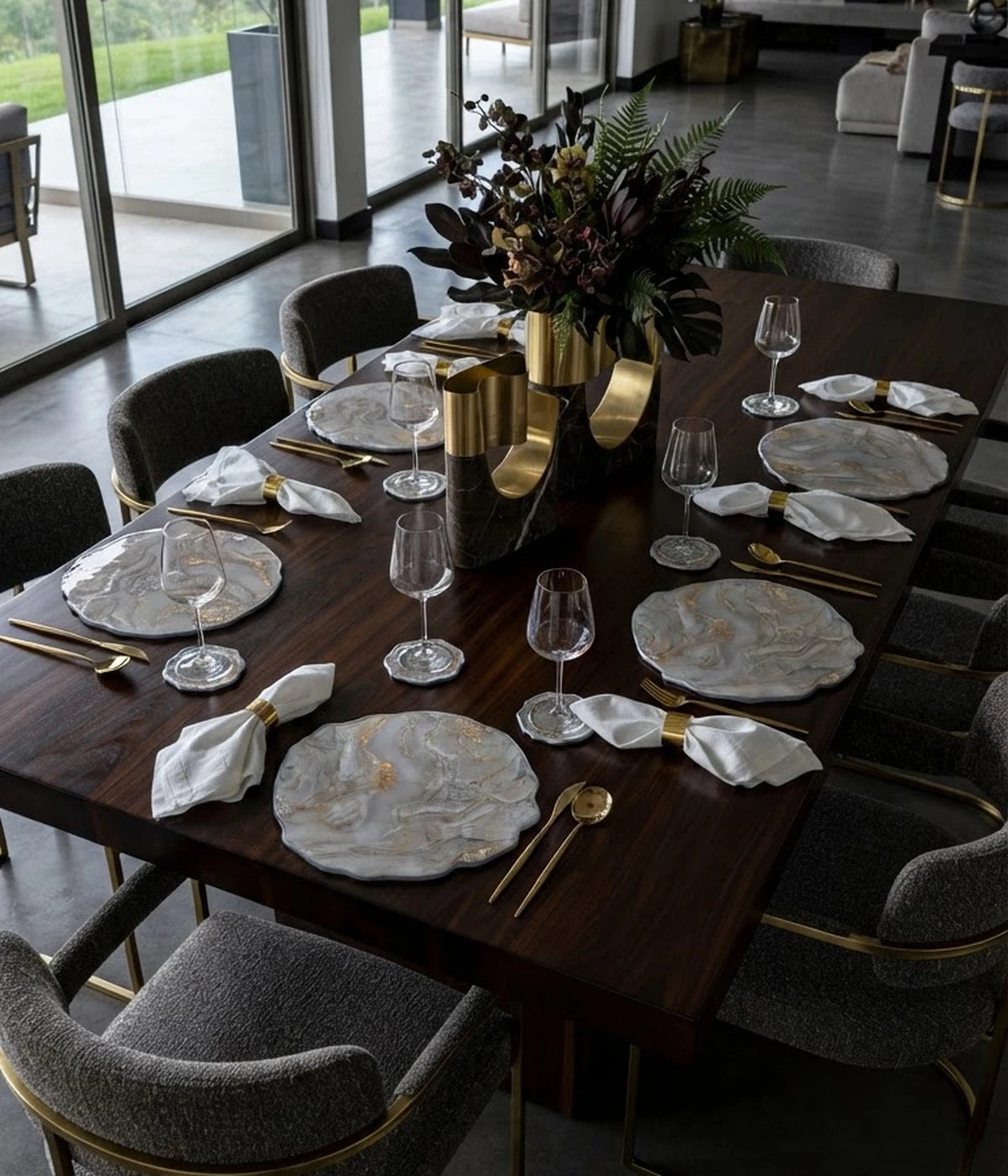 Individuales Frosten Silver en resina, hechos a mano por Dammar