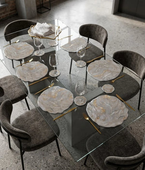 Individuales Frosten Silver en resina, hechos a mano por Dammar