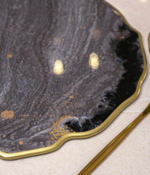 Individuales Plomo Gold en resina, hechos a mano por Dammar