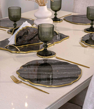 Individuales Plomo Gold en resina, hechos a mano por Dammar
