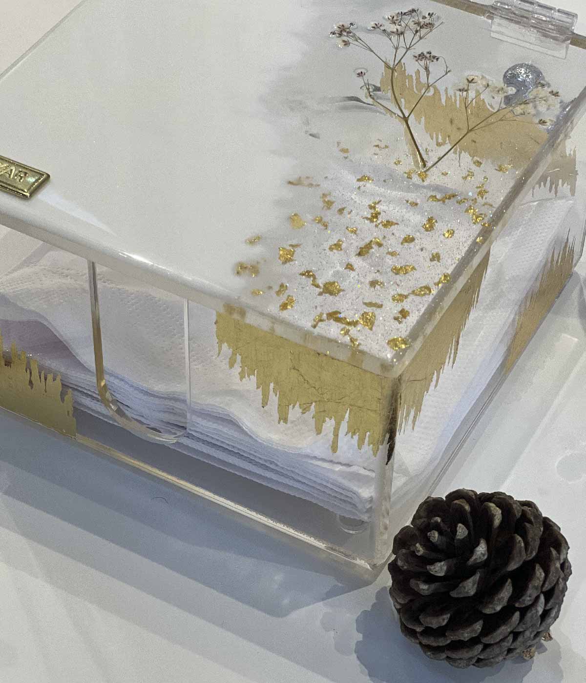 Cofre de lujo Mauna White Blossom Gold