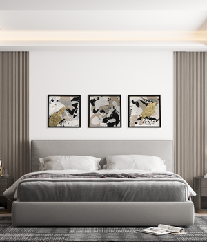 Cuadros Tripticos Gold Neutrals 40x40cm