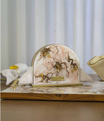 Servilletero Malva Greta White and Pink en resina, hecho a mano por Dammar