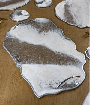 Bandeja Marsella Noël Silver en resina, hecha a mano por Dammar