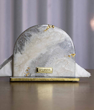 Servilletero Malva Noël Gold en resina, hecho a mano por Dammar