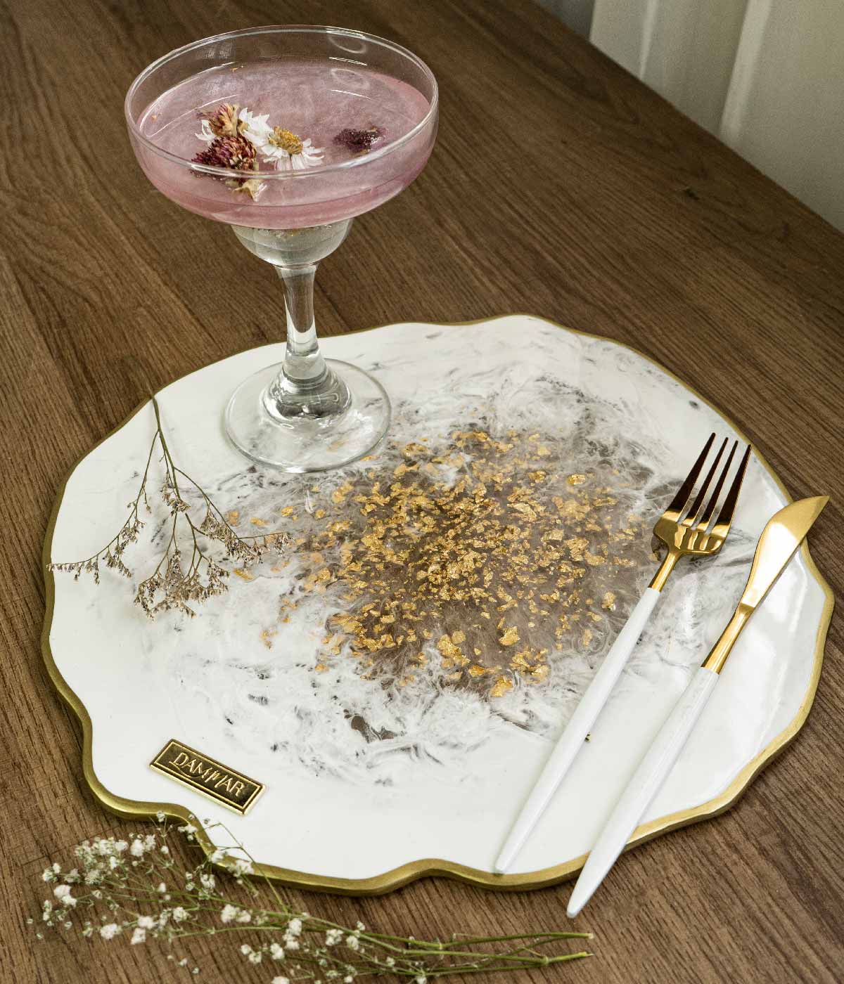 Plato base Habanna White Gold 32cm