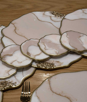 Individuales Azalea en resina, hechos a mano por Dammar