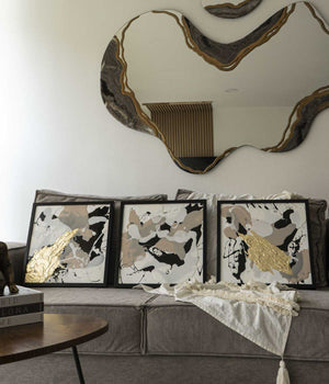 Cuadros Tripticos Gold Neutrals 40x40cm