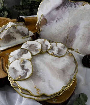 Individuales Noël Gold en resina, hechos a mano por Dammar