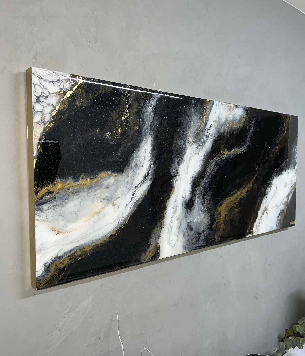 Cuadro Galeras 140x50 cm en resina, hecho a mano por Dammar