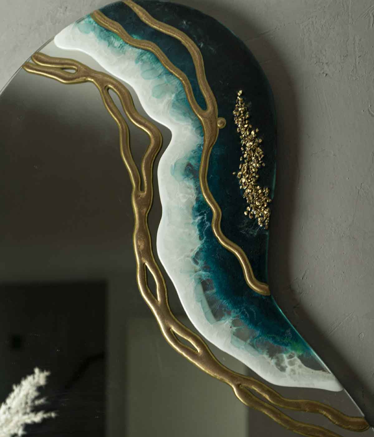 Espejo Venus Big Ocean Esmeralda, hecho a mano por Dammar