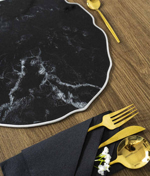 Set de mesa irregular mármol negro