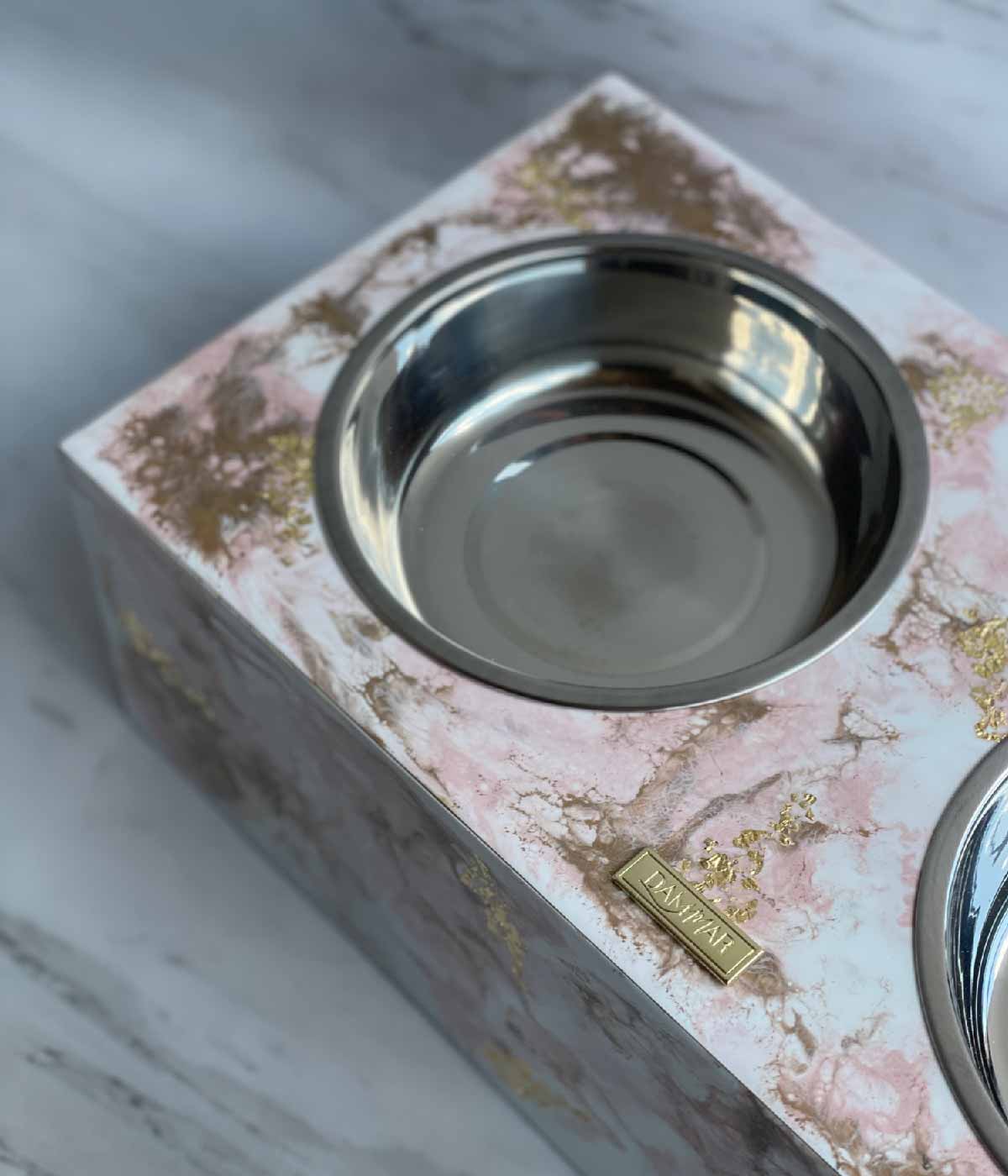 Comedero mascotas Greta white rosa gold