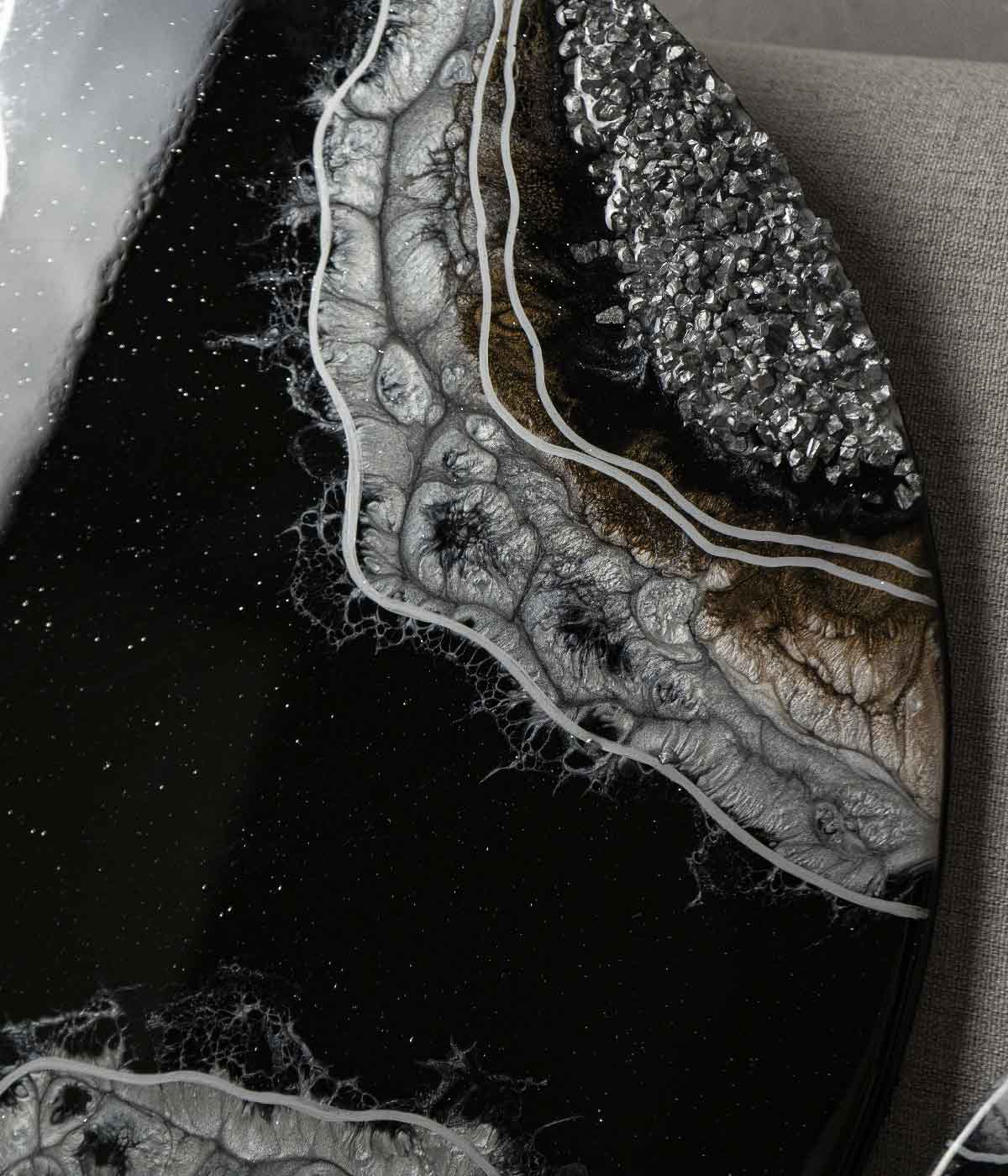Cuadro Vida en Saturno Black Silver