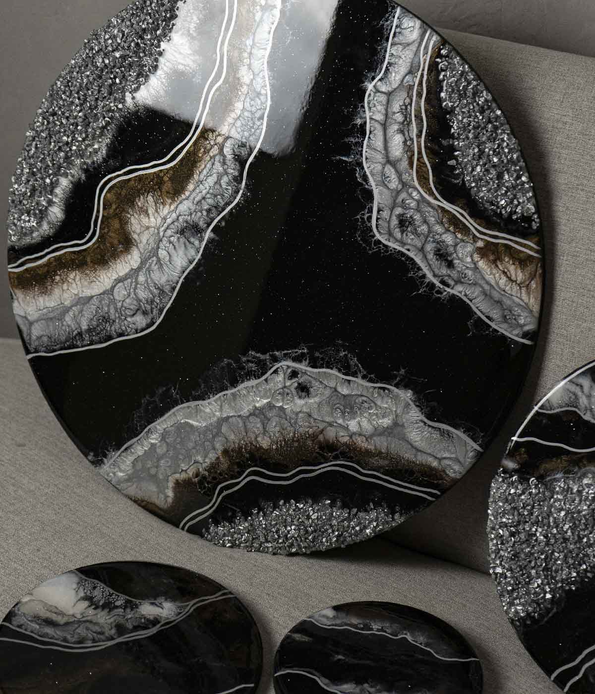 Cuadro Vida en Saturno Black Silver