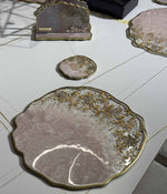 Individuales Gold Spring Champagne en resina, hechos a mano por Dammar