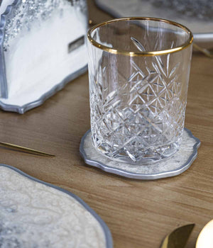Portavasos Habanna Nácar Silver en resina, hechos a mano por Dammar