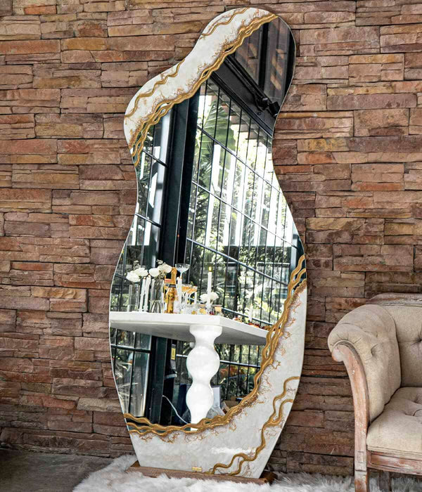 Espejo Afrodita Greta White Gold