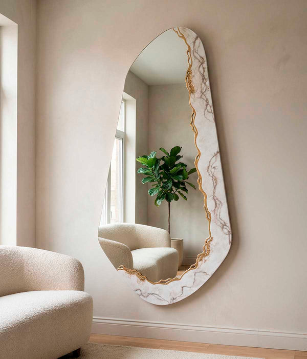 Espejo Alessia Greta White Gold 160x80