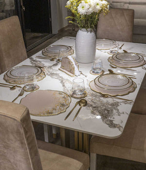 Individuales Gold Spring Beige en resina, hechos a mano por Dammar