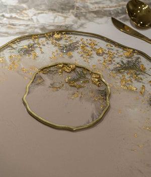 Individuales Gold Spring Beige en resina, hechos a mano por Dammar