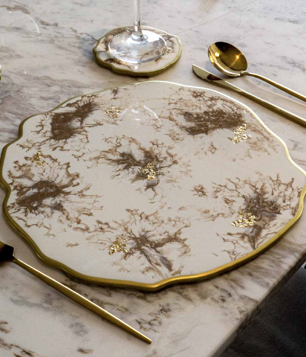 Individuales Greta White Gold