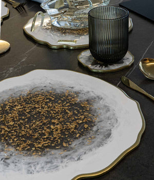 Individuales Habanna White Gold en resina, hechos a mano por Dammar