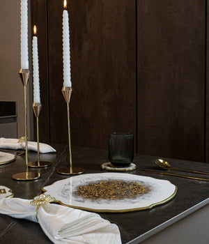 Individuales Habanna White Gold en resina, hechos a mano por Dammar