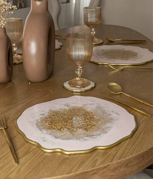 Individuales Habanna Pink Gold en resina, hechos a mano por Dammar