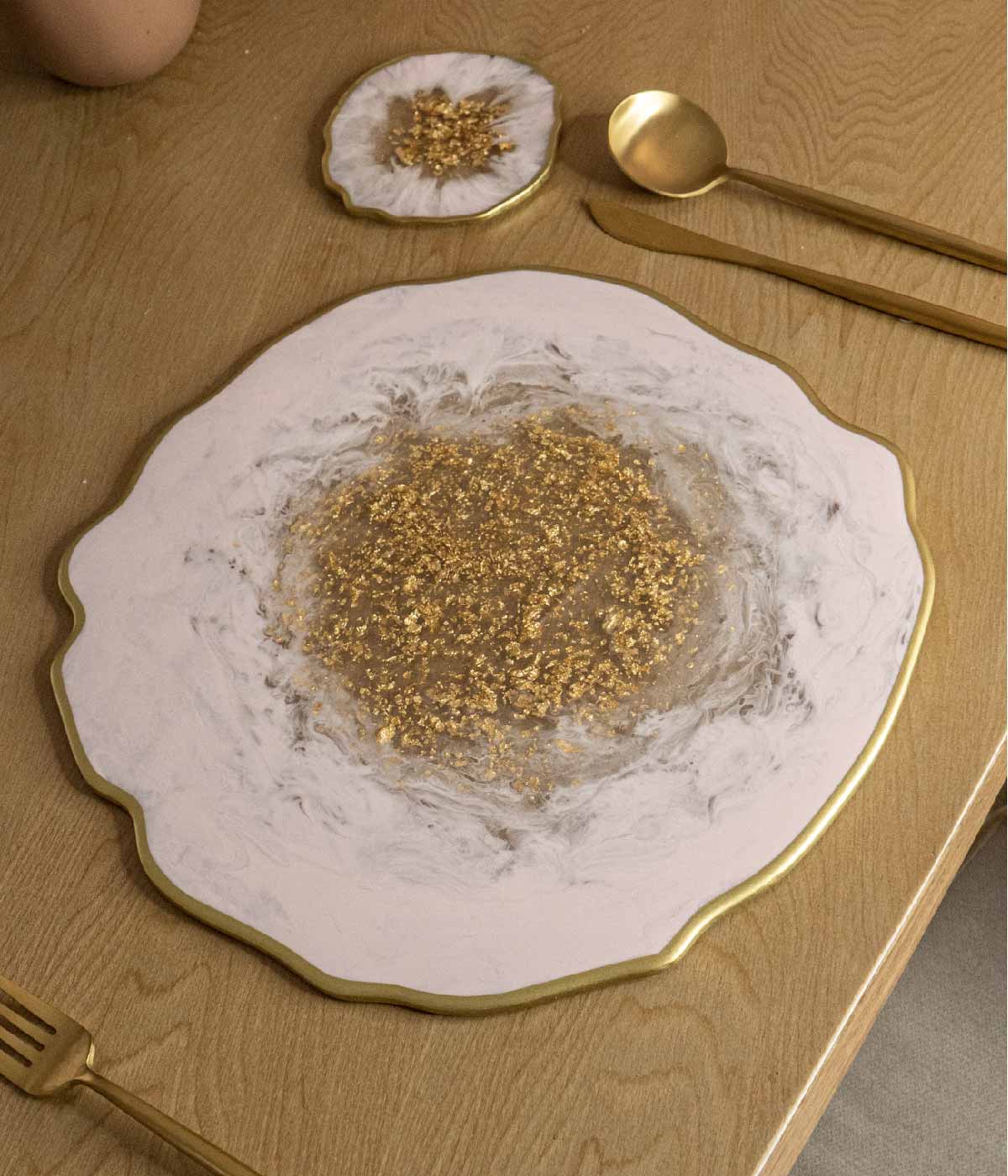 Individuales Habanna Pink Gold en resina, hechos a mano por Dammar