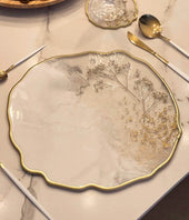 Individuales White Blossom Gold en resina, hechos a mano por Dammar