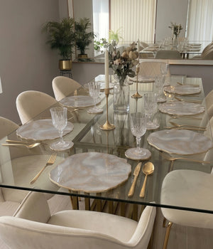 Individuales Frosten Gold en resina, hechos a mano por Dammar