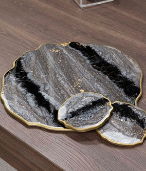 Individuales Plomo Gold en resina, hechos a mano por Dammar