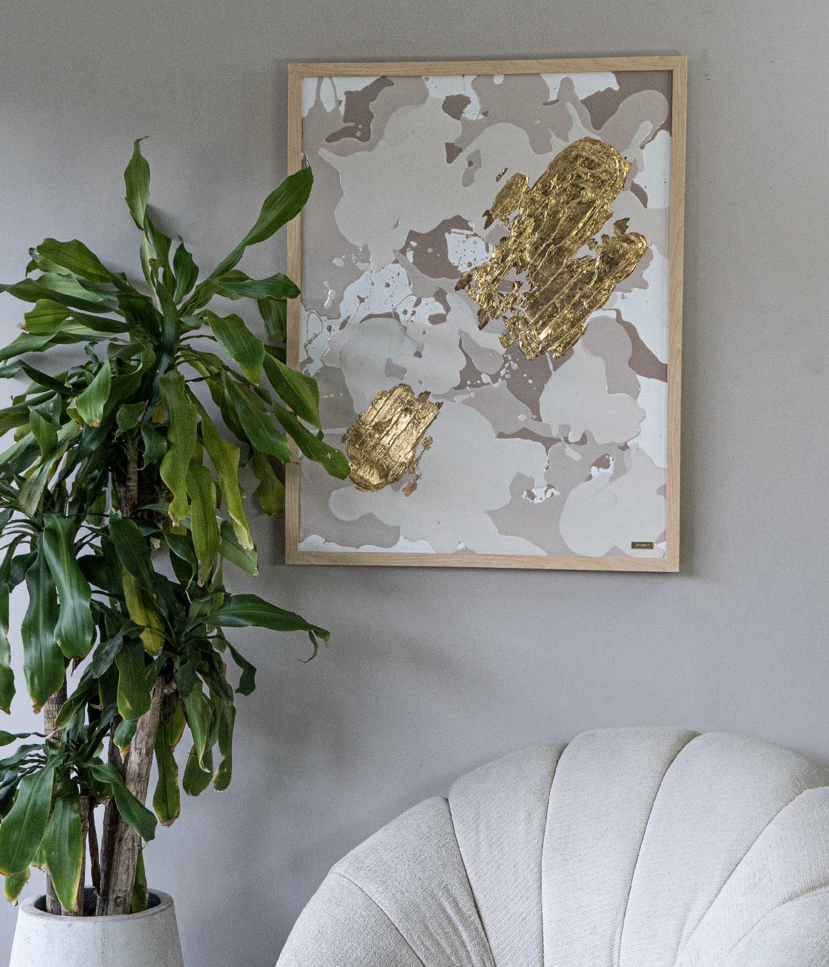 Cuadro Gold Neutrals Beige 90x70