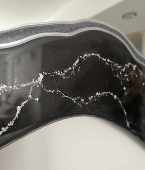 Espejo Melted Black and Silver, hecho a mano por Dammar