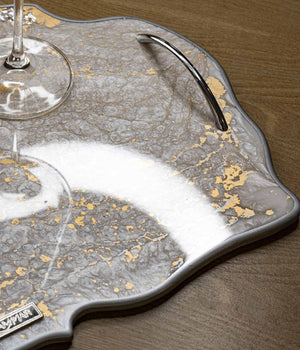 Bandeja Marsella Frosten Silver en resina, hecha a mano por Dammar