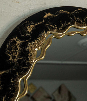 Espejo ovalado Verona Black Gold, hecho a mano por Dammar