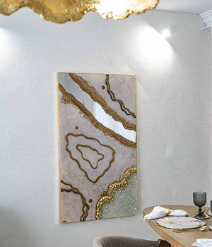 Cuadros Espejismo Mármol Rosa 150x85 cm en resina, hechos a mano por Dammar