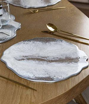 Individuales Noël Silver en resina, hechos a mano por Dammar