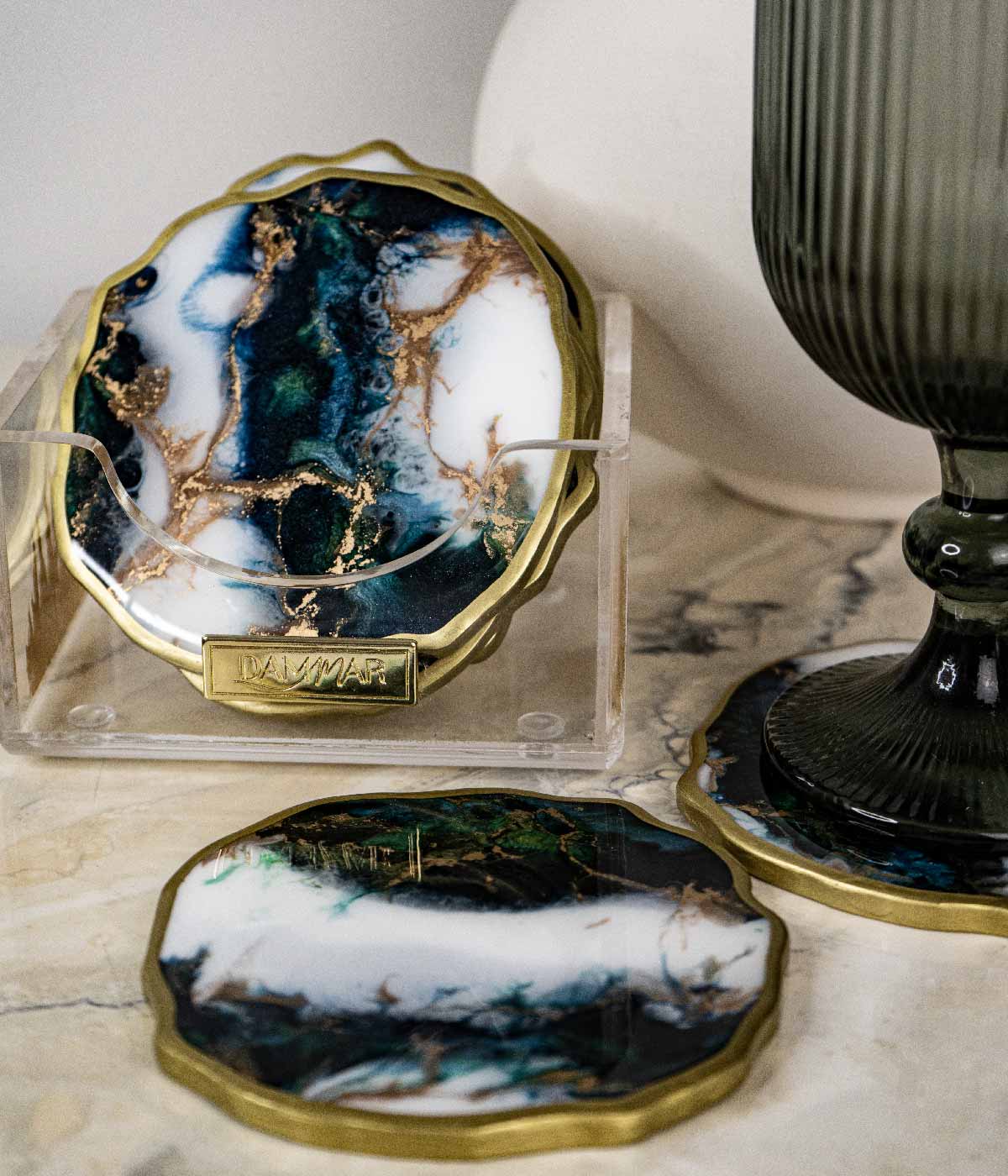 Portavasos en resina