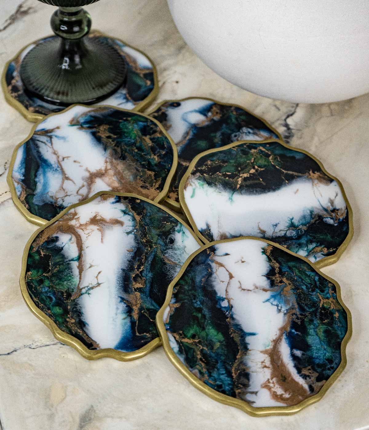 Portavasos en resina