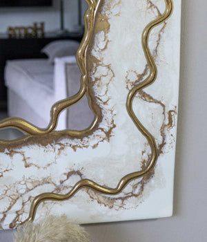 Espejo rectangular Greta White 130x60 cm, hecho a mano por Dammar