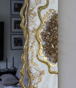Espejo rectangular Greta White 130x60 cm, hecho a mano por Dammar