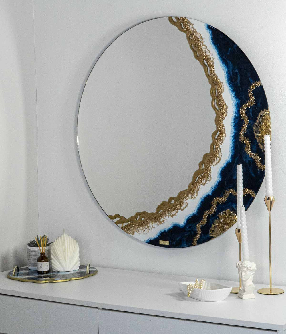 Espejo redondo Mediterraneo Piedras