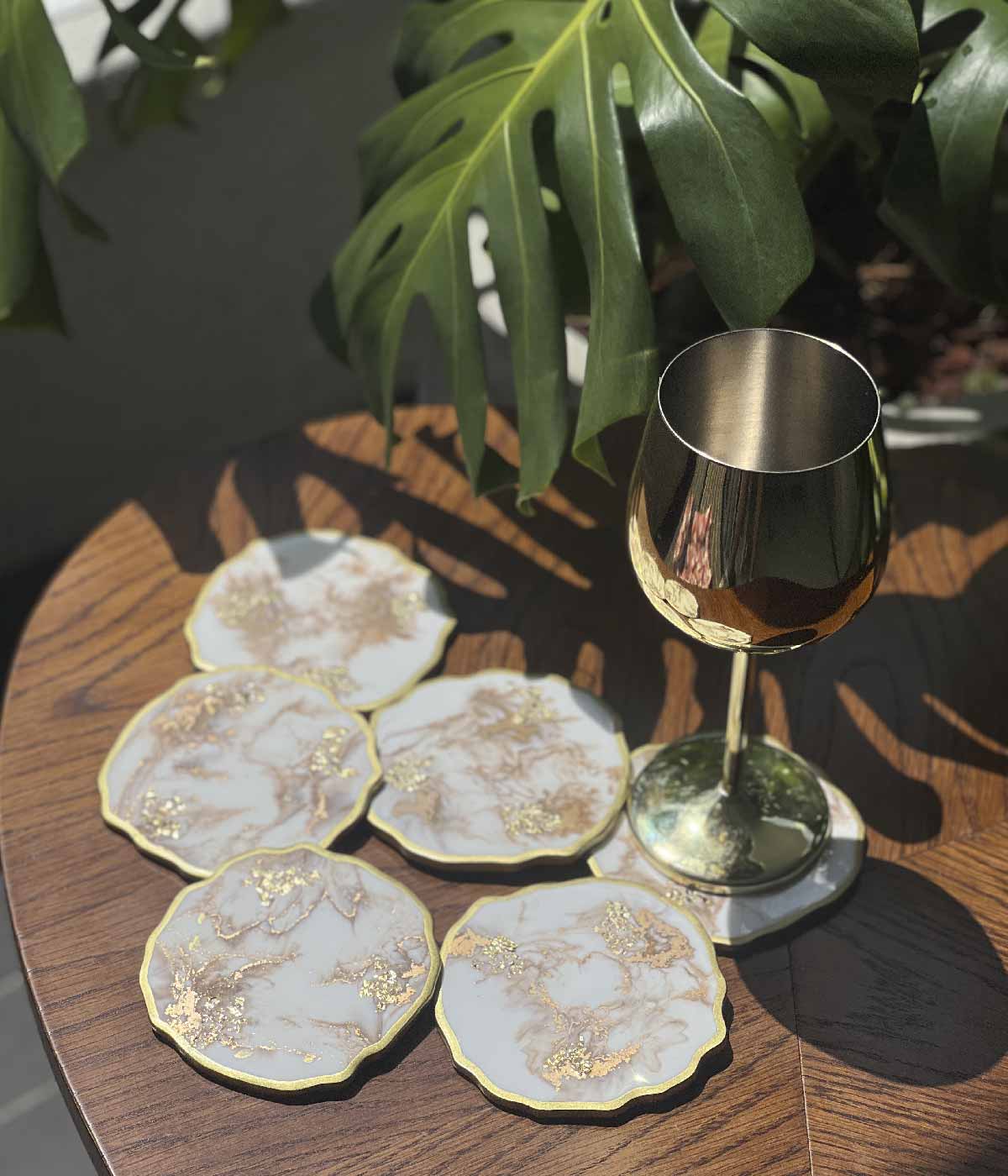 Portavasos en resina